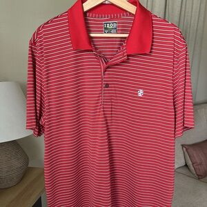 Izod Golf Men’s Performance Polo Red Striped Size XL